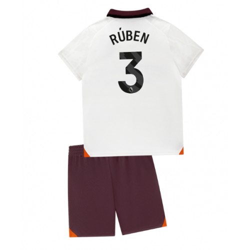 Dětský Fotbalový dres Manchester City Ruben Dias #3 2023-24 Venkovní Krátký Rukáv (+ trenýrky)